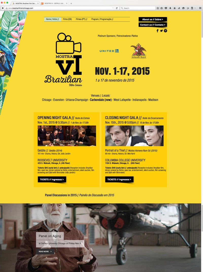 Mostra VI Brazilian Film Series sobre o documentário Envelhescência, 1 a 17 de novembro de 2015
