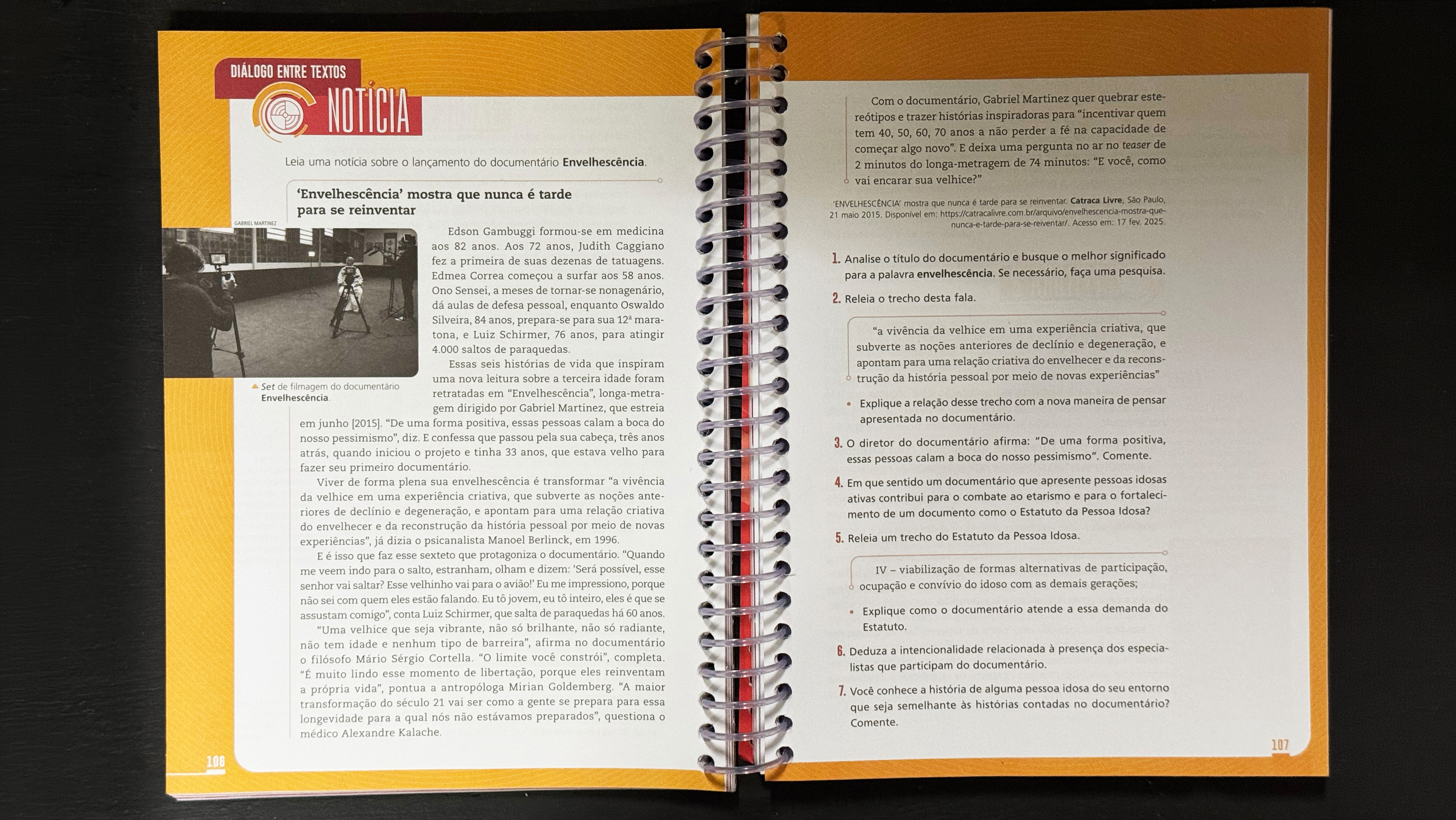 Envelhescência no livro didático Panoramas