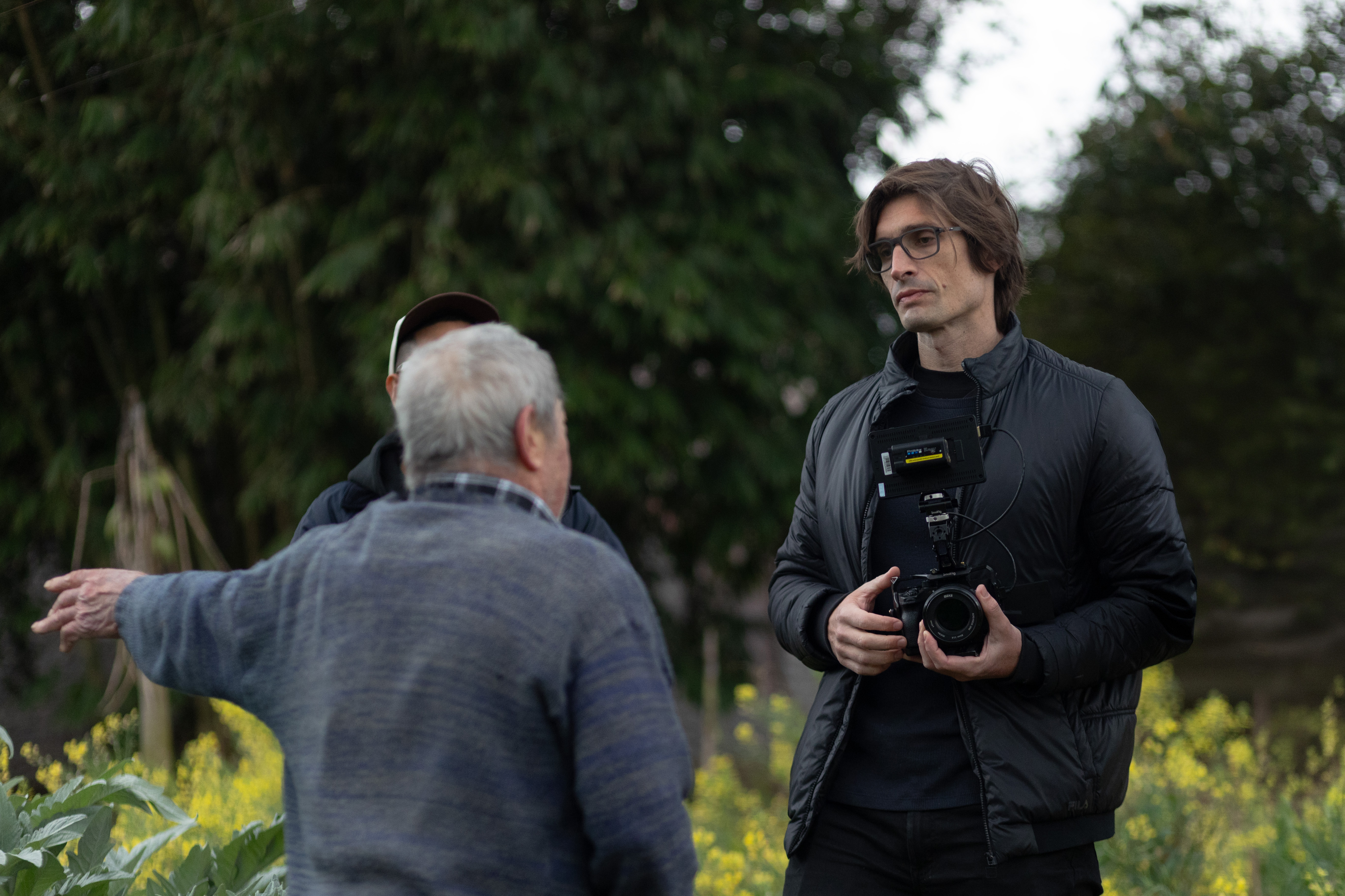Gabriel Martinez no set de filmagem